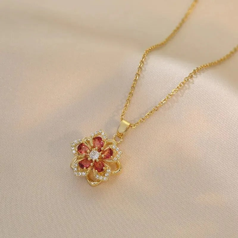 Luxe Spin Zirkoon Bloem Hanger Ketting