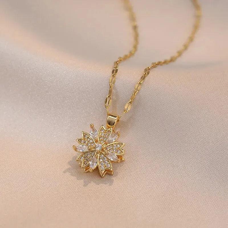 Luxe Spin Zirkoon Bloem Hanger Ketting