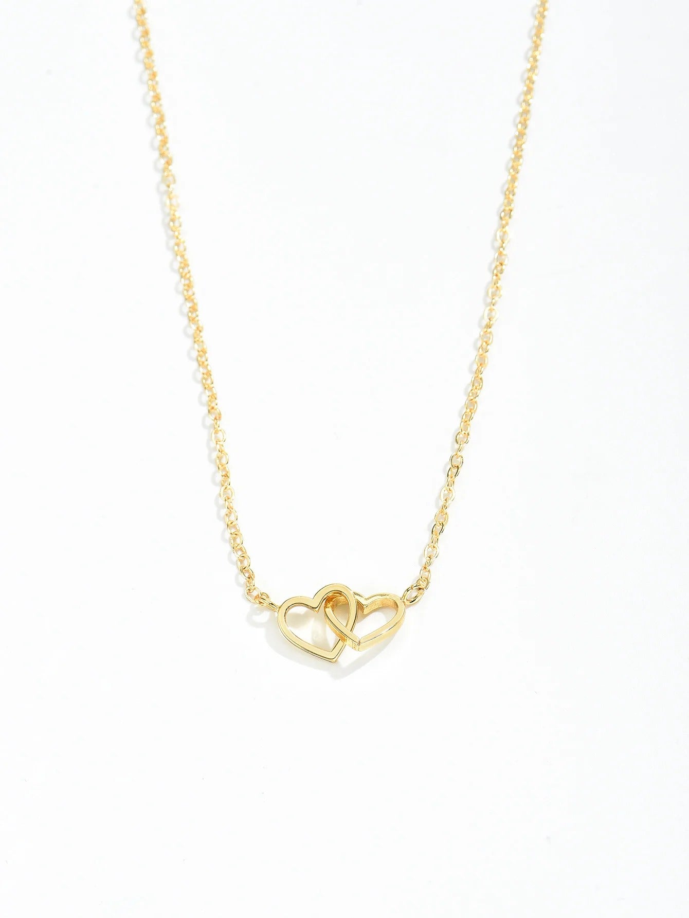 Schattige Dubbele Hart Ketting