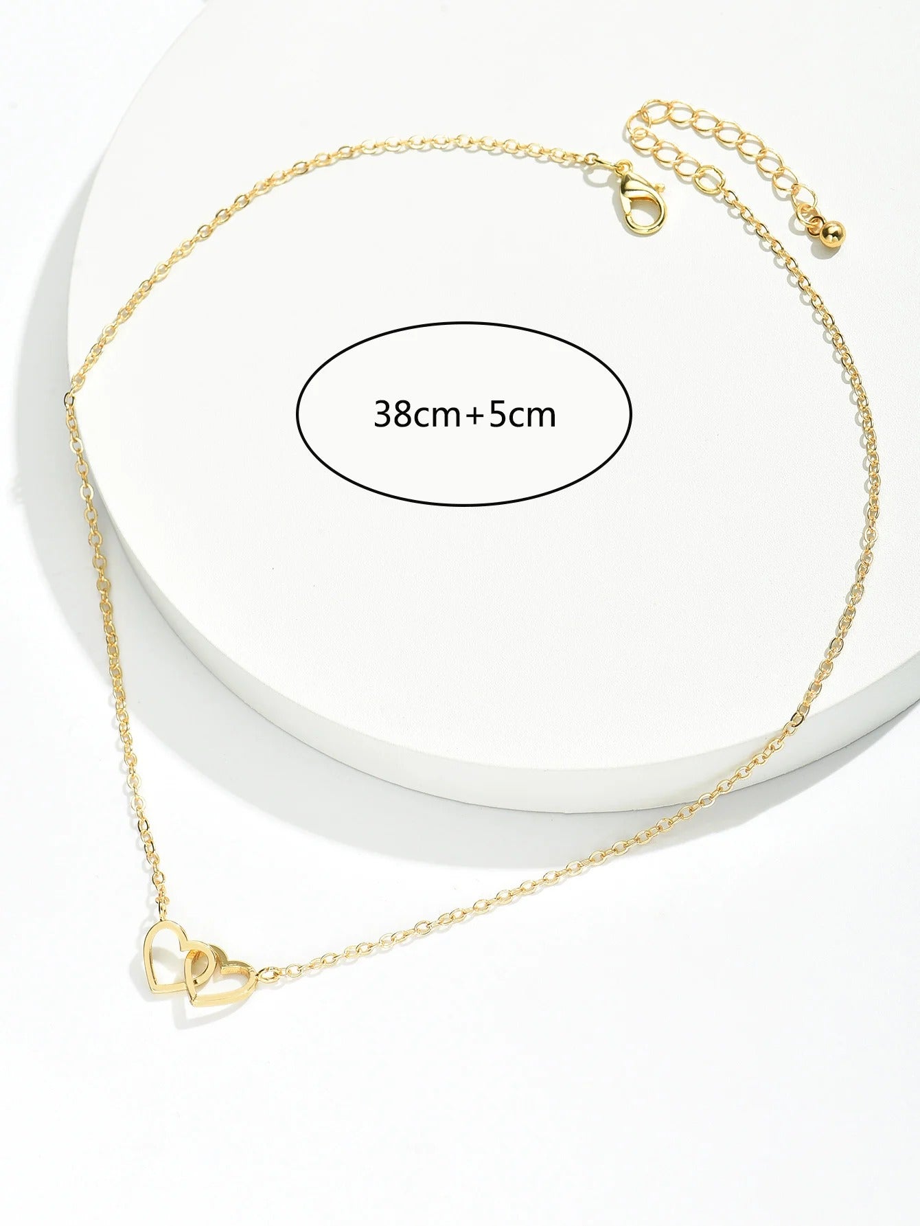 Schattige Dubbele Hart Ketting