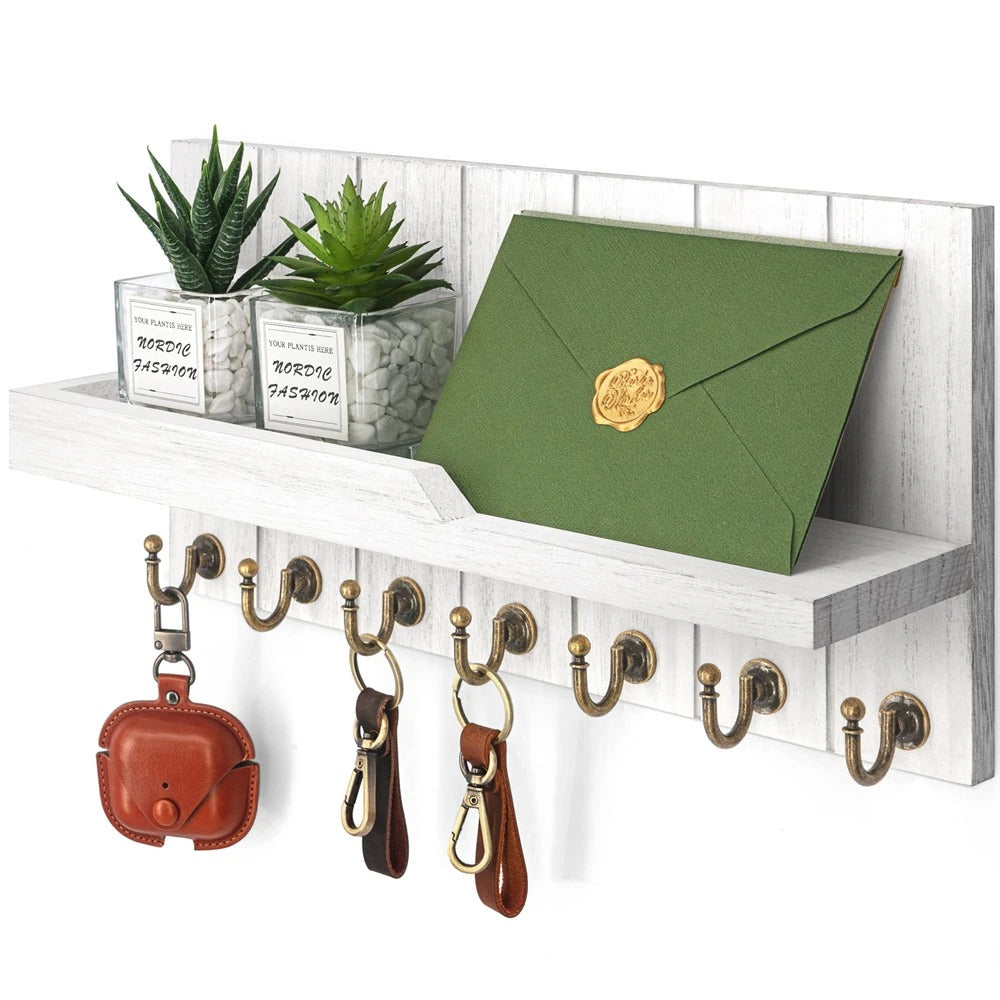 Houten Sleutelhouder met Postvak