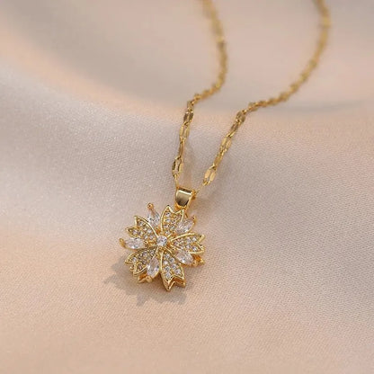 Luxe Spin Zirkoon Bloem Hanger Ketting