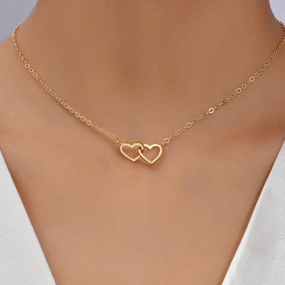 Schattige Dubbele Hart Ketting