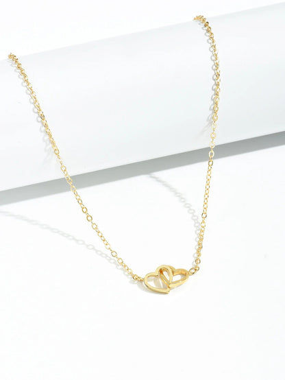 Schattige Dubbele Hart Ketting