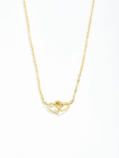 Schattige Dubbele Hart Ketting