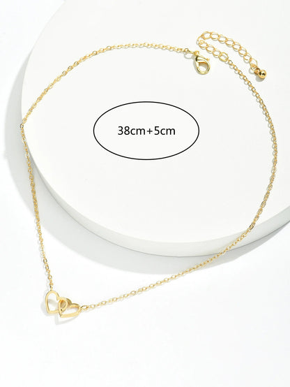 Schattige Dubbele Hart Ketting