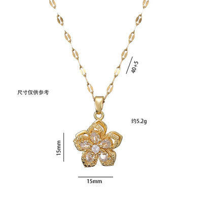 Luxe Spin Zirkoon Bloem Hanger Ketting
