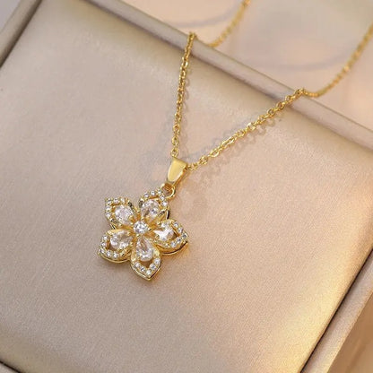 Luxe Spin Zirkoon Bloem Hanger Ketting