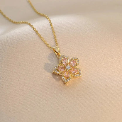 Luxe Spin Zirkoon Bloem Hanger Ketting